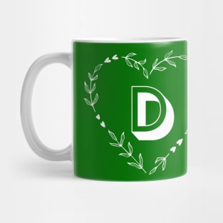 Letter D Monogram Flower Design Mug